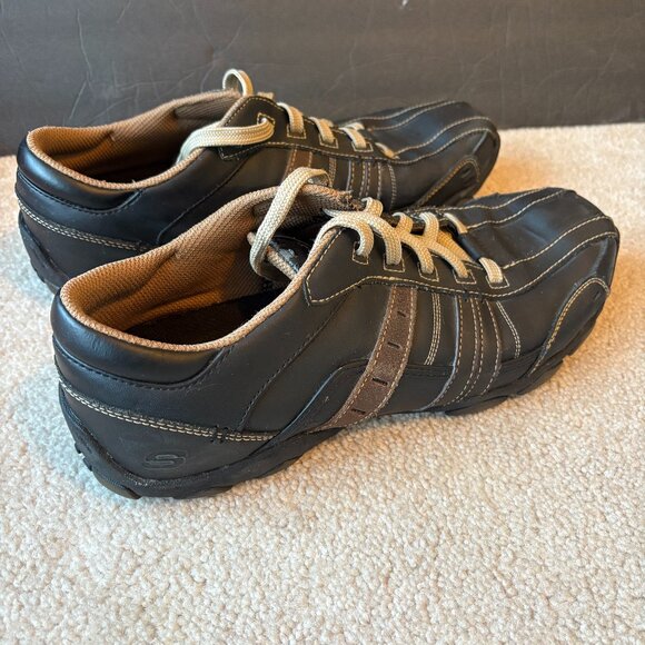 Skechers Diameter Vassell Men's Shoes Size 11 Black Tan Leather 62607 - Picture 1 of 10